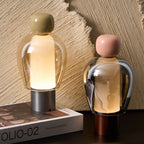 Rechargeable Glass Table Lamp with Infinite Dimming - Elegant Design