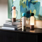 Rechargeable Glass Table Lamp with Infinite Dimming - Elegant Design