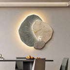 Modern Large Wall Clock with Silent Quartz Movement and LED Lighting
