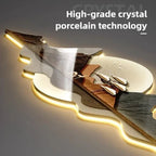 Modern Large Wall Clock with Silent Quartz Movement and LED Lighting