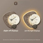 Modern Large Wall Clock with Silent Quartz Movement and LED Lighting