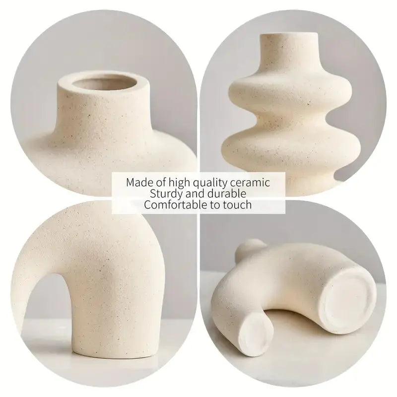 Serene Elegance: Trio of Artistic Vases