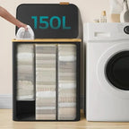 140L Capacity Laundry Basket - Sturdy Fabric, 3 Sections