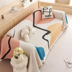 Abstract Design Sofa Cover in Cotton-Microfiber Blend, Pet-Friendly