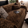 Plush Microfiber Sofa Cover in Leopard Print Design