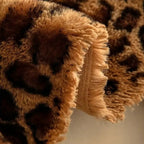 Plush Microfiber Sofa Cover in Leopard Print Design