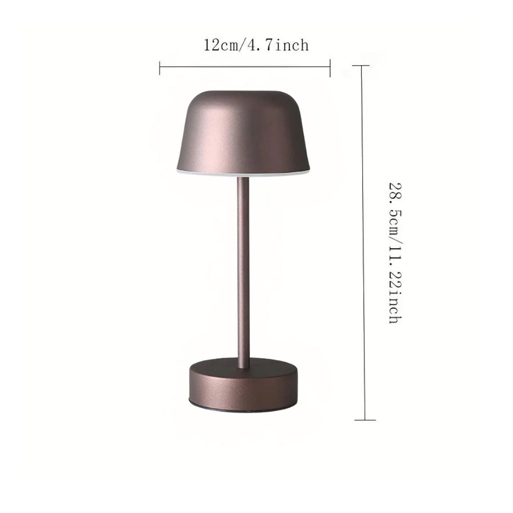 Touch-Controlled Cordless Table Lamp in Polished Iron Finish