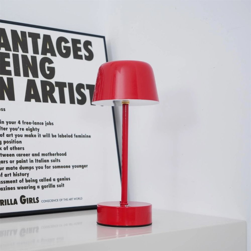 Touch-Controlled Cordless Table Lamp in Polished Iron Finish