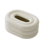 Ceramic Tissue Box Holder with Elegant Wind Ring Design