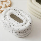 Ceramic Tissue Box Holder with Elegant Wind Ring Design