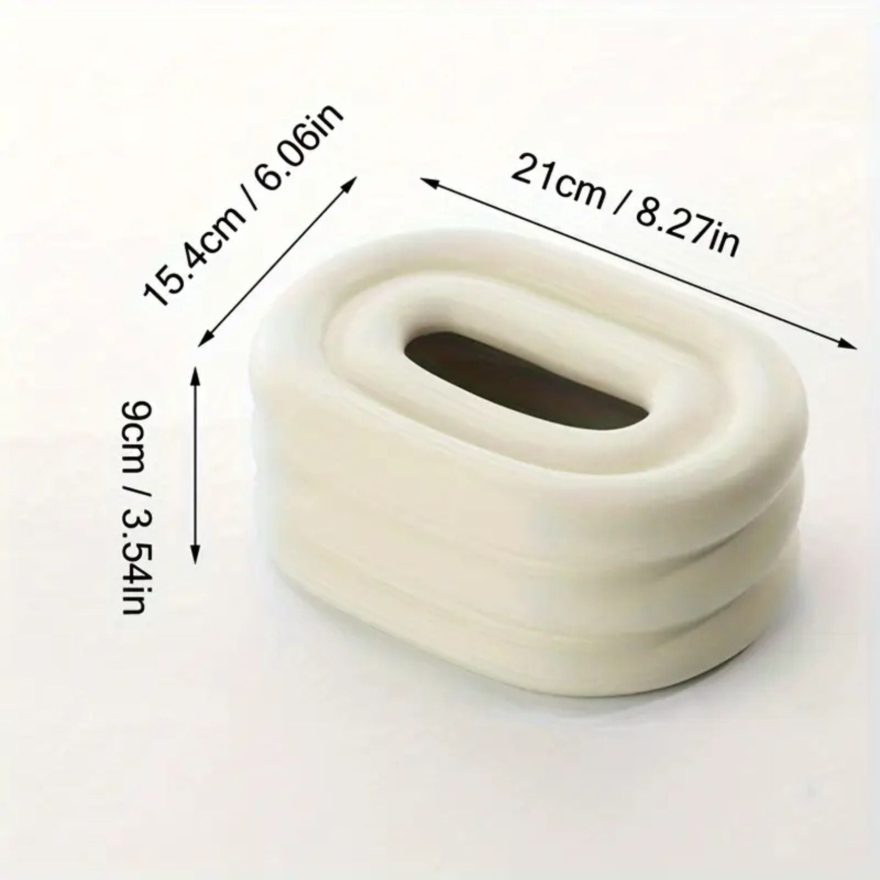 Ceramic Tissue Box Holder with Elegant Wind Ring Design