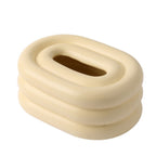 Ceramic Tissue Box Holder with Elegant Wind Ring Design