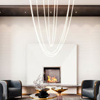 Adjustable LED Pendant Light for Modern Black Kitchen Design