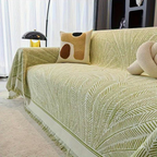 Soft Chenille Sofa Cover with Non-Slip Feature - Luxe Leaf Style