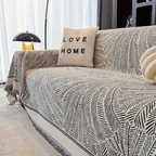 Soft Chenille Sofa Cover with Non-Slip Feature - Luxe Leaf Style
