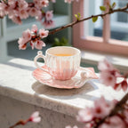 Ocean Pearl Elegance Ceramic Tea Cup Set - Coastal Inspired Design