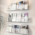 Sleek Acrylic Floating Wall Shelves - 2 Pack Stylish Storage Solution