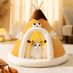 Cozy Haven Tent Cat Bed with Plush Padding and Memory Foam Support