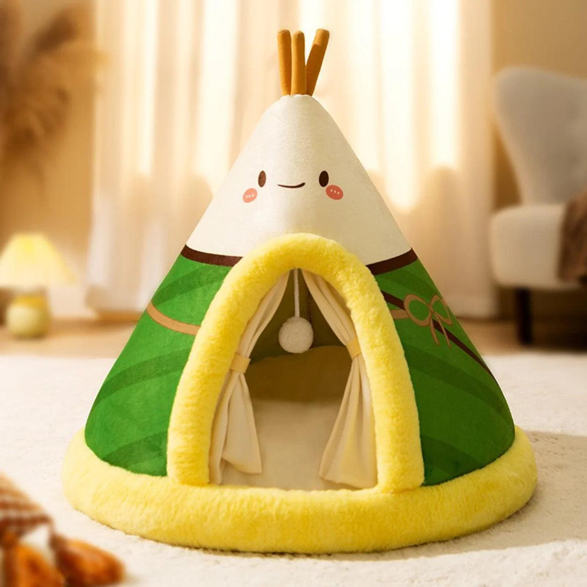 Cozy Haven Tent Cat Bed with Plush Padding and Memory Foam Support