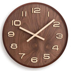 Nordic Elegance Walnut Wall Timepiece - Sleek Minimalist Design