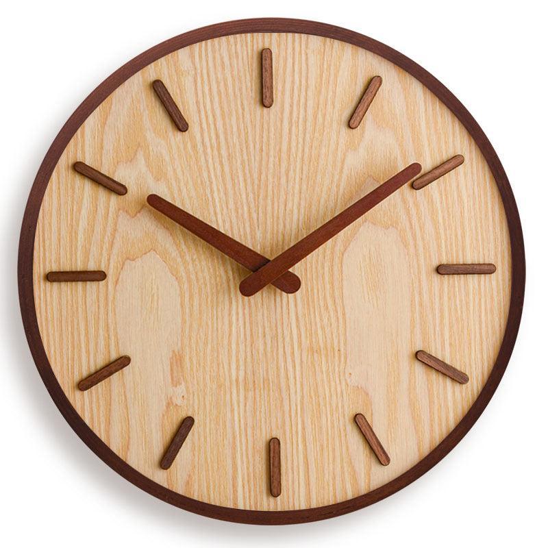 Nordic Elegance Walnut Wall Timepiece - Sleek Minimalist Design