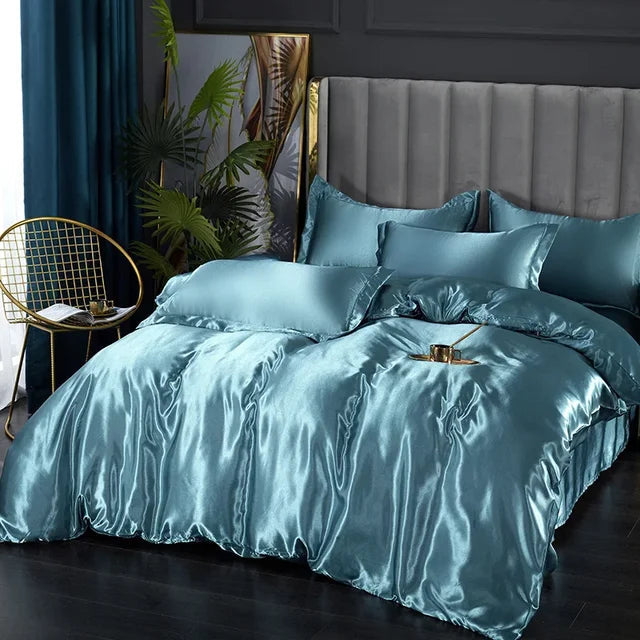 Aqua Dream Satin Bedding Set for Ultimate Comfort