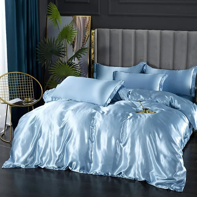 Aqua Dream Satin Bedding Set for Ultimate Comfort
