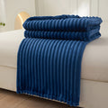 Soft Plush Ribbed Blanket – Cozy and Chic for Sofa or Bed