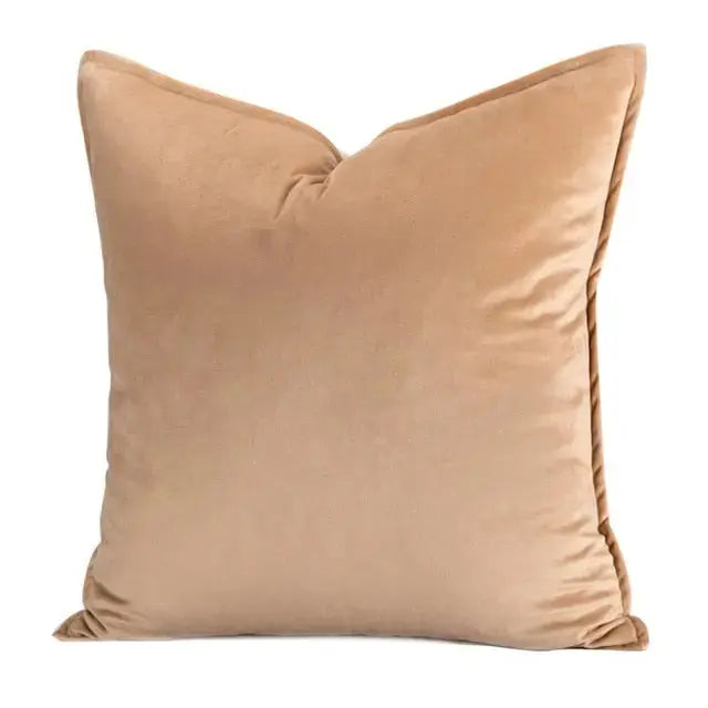 Velvet Cushion Cover with Flannel Trim – Soft Decorative Covers in Various Sizes and Colors