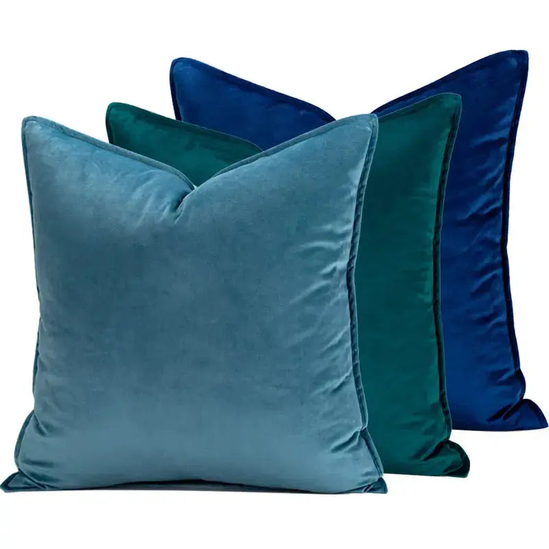 Velvet Cushion Cover with Flannel Trim – Soft Decorative Covers in Various Sizes and Colors