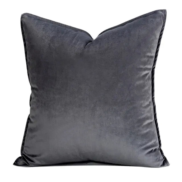 Velvet Cushion Cover with Flannel Trim – Soft Decorative Covers in Various Sizes and Colors
