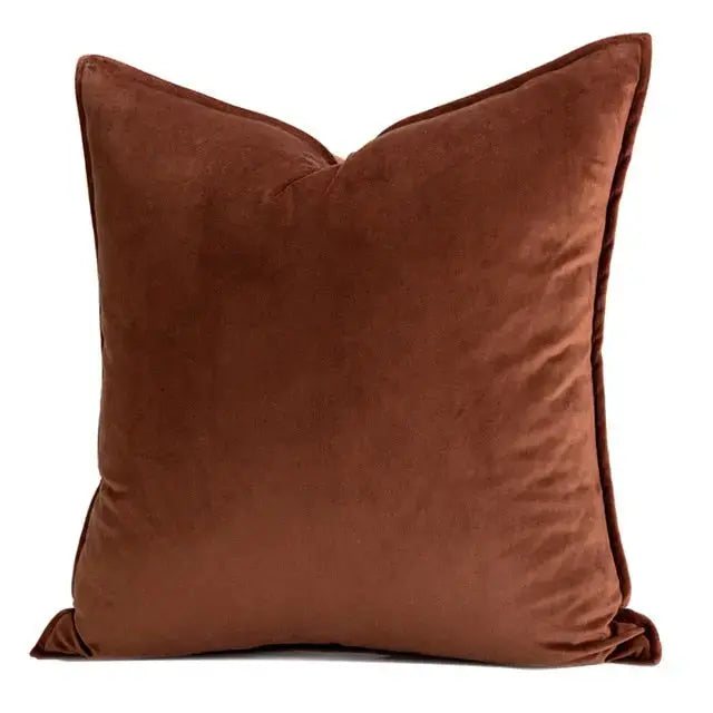 Velvet Cushion Cover with Flannel Trim – Soft Decorative Covers in Various Sizes and Colors