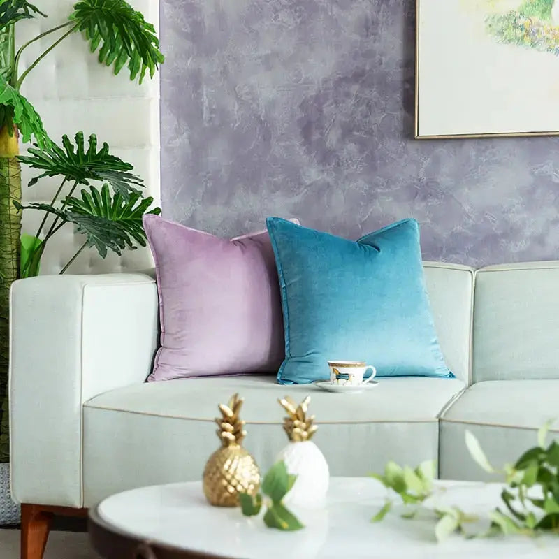 Velvet Cushion Cover with Flannel Trim – Soft Decorative Covers in Various Sizes and Colors