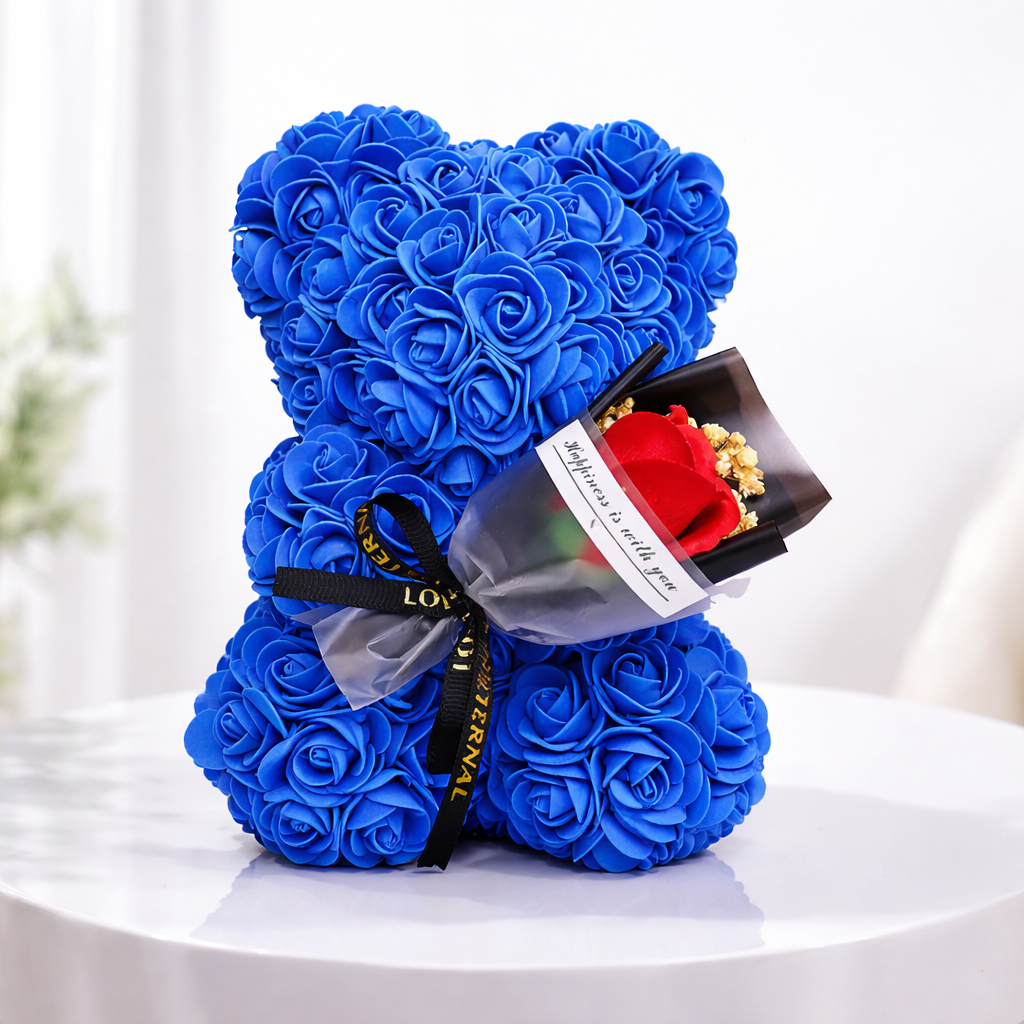 Artificial Flower Rose Bear for Table Decoration - Valentine's Gift