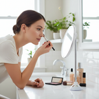 LED Bathroom Mirror with Magnification and Adjustable Arm