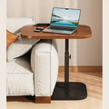 Adjustable C-Shaped Sofa Table in Walnut for Laptops