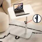 Adjustable C-Shaped Sofa Table in Walnut for Laptops