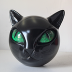 Mystical Cat Head Tabletop Art Sculpture in Resin for Home Decor