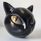Mystical Cat Head Tabletop Art Sculpture in Resin for Home Decor