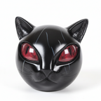 Mystical Cat Head Tabletop Art Sculpture in Resin for Home Decor
