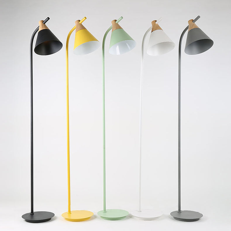 Contemporary Black Floor Lamp with Cone Shade – Sleek Design