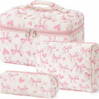 Floral Cotton Cosmetic Case for Travel – Mother's Day Gift