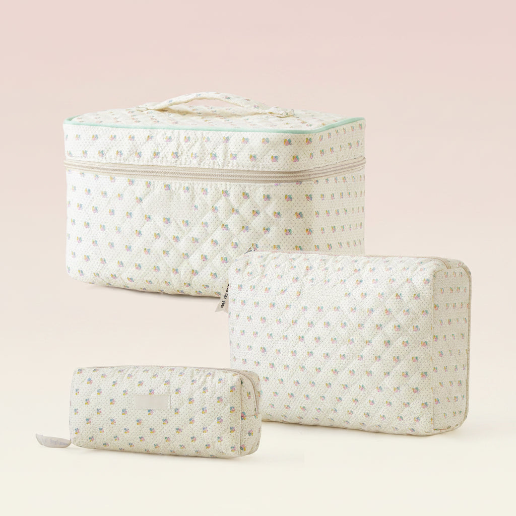 Floral Cotton Cosmetic Case for Travel – Mother's Day Gift