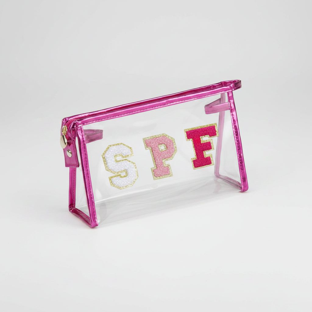 Clear Cosmetic Pouch for Travel - Beach Makeup Bag for Mother's Day