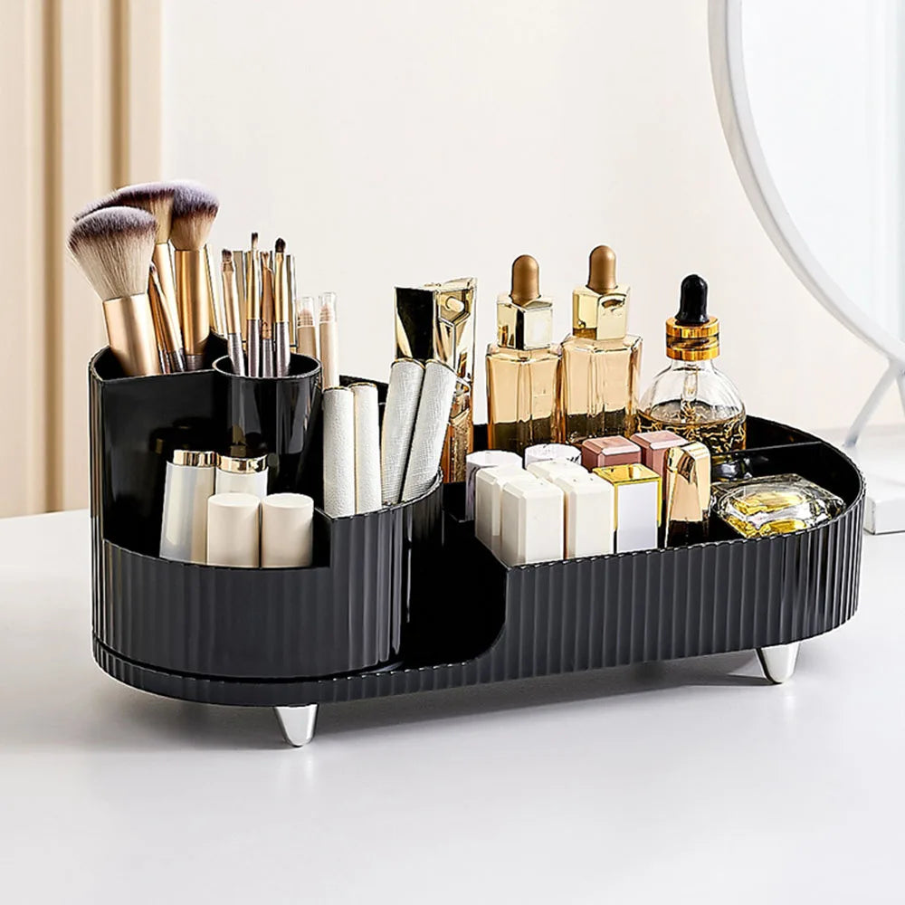 Chic Rotating Cosmetic Storage for Vanity or Bathroom Makeup Organizer