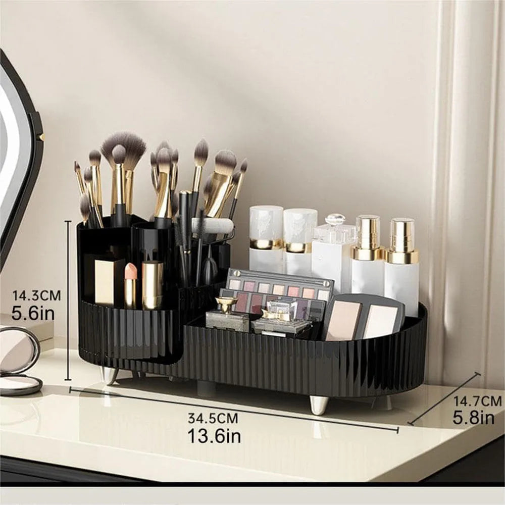 Chic Rotating Cosmetic Storage for Vanity or Bathroom Makeup Organizer