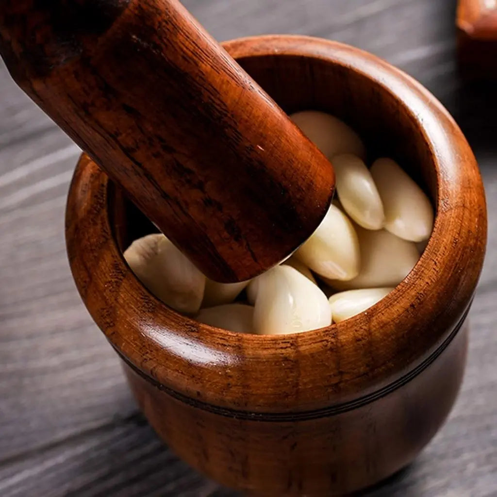 Heritage Wood Spice Crusher – Artisan Mortar & Pestle Set