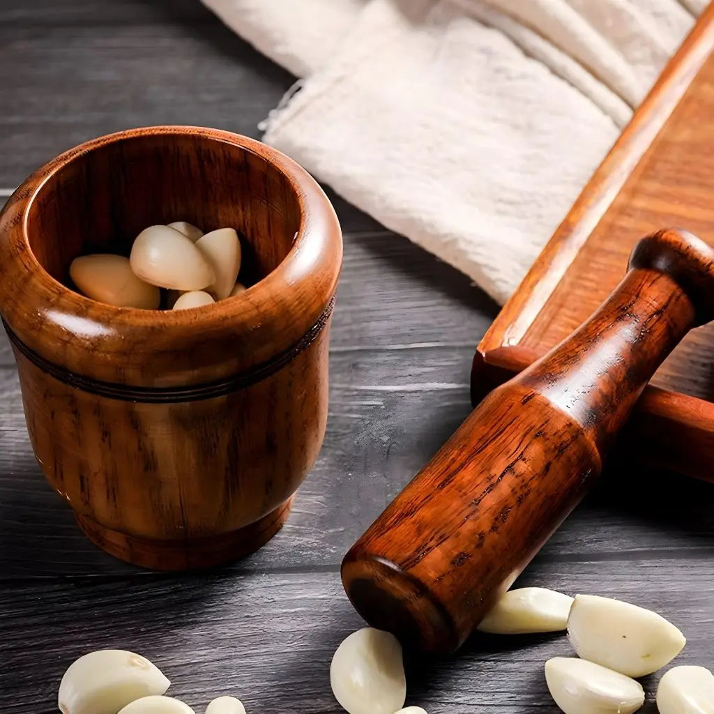 Heritage Wood Spice Crusher – Artisan Mortar & Pestle Set
