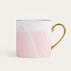 Elegance Marble-Inspired Coffee Mug with Luxe Gold Handle