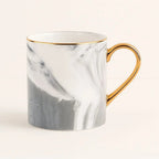 Elegance Marble-Inspired Coffee Mug with Luxe Gold Handle